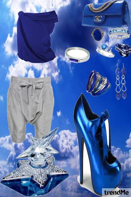 blue- Combinazione di moda
