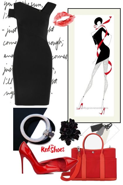 Black, red & white- Modekombination