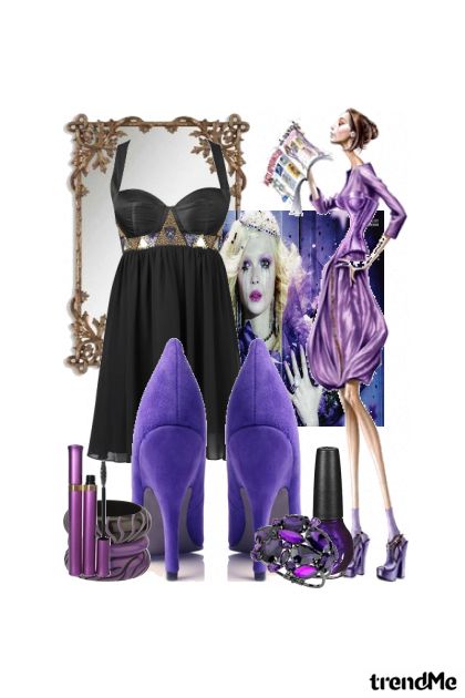 purple heels- Combinaciónde moda