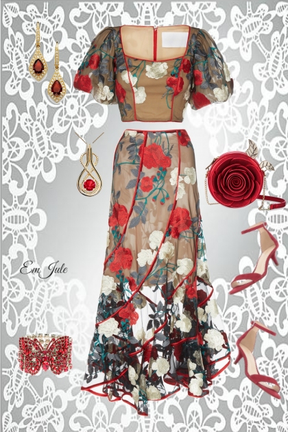 Red and White Roses- Combinaciónde moda