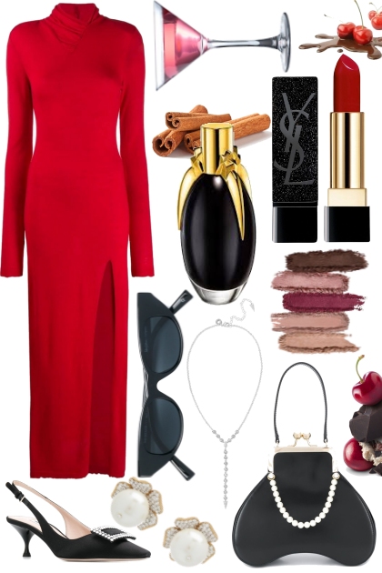 Red and Black Fashion- Modna kombinacija