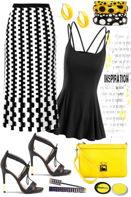 Black, White & Yellow- Combinaciónde moda
