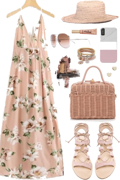 Get The Look. Floral maxi dress- Fashion set