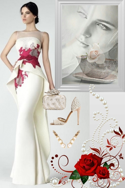 Elegant White and Red Gown!- Kreacja