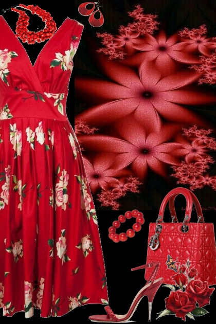 Sizzling Hot Red Summer Dress!- Modna kombinacija