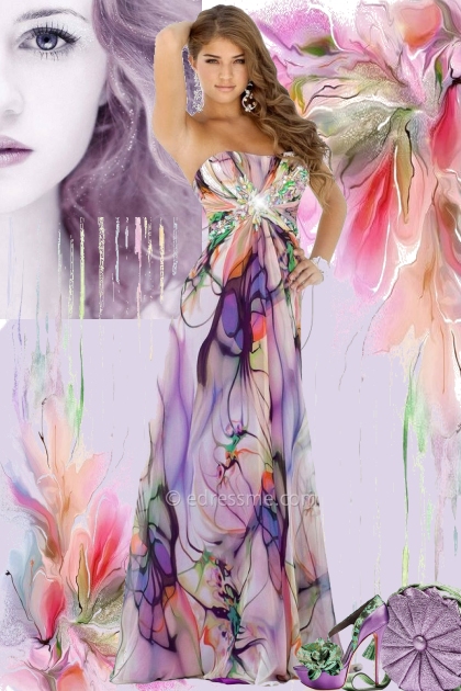 Abstract Print Gown!- 搭配