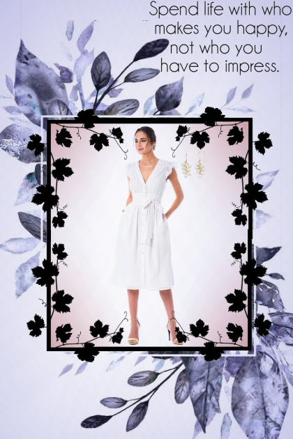 White Cotton Eyelet Dress!- Modekombination