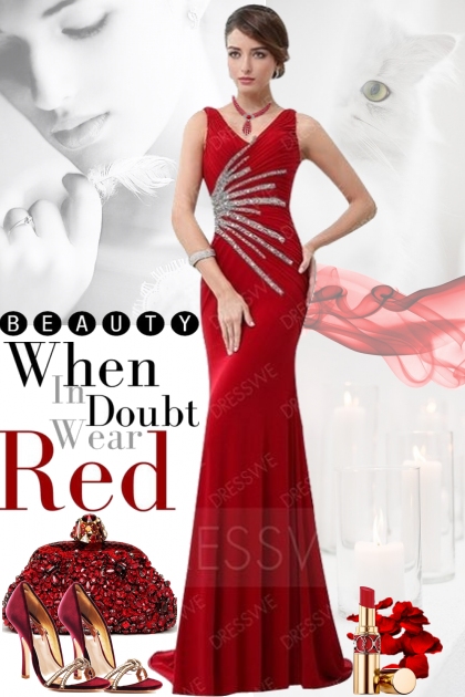 When In Doubt, Wear Red!- Модное сочетание