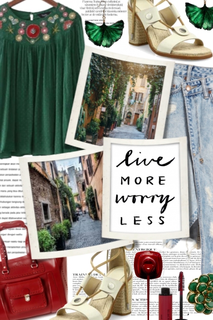 live more, worry less- Combinazione di moda