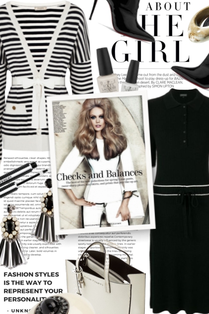 checks and balances in black and white- combinação de moda
