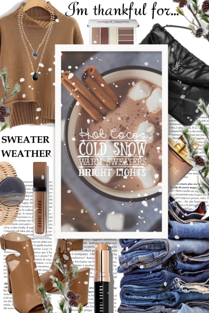 I'm Thankful for Cold Snow and Warm Sweaters- Combinaciónde moda