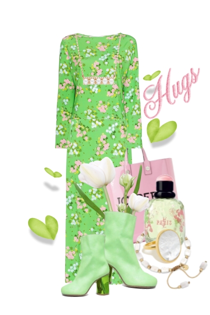 Hugs in Pink and Green- Fashion set