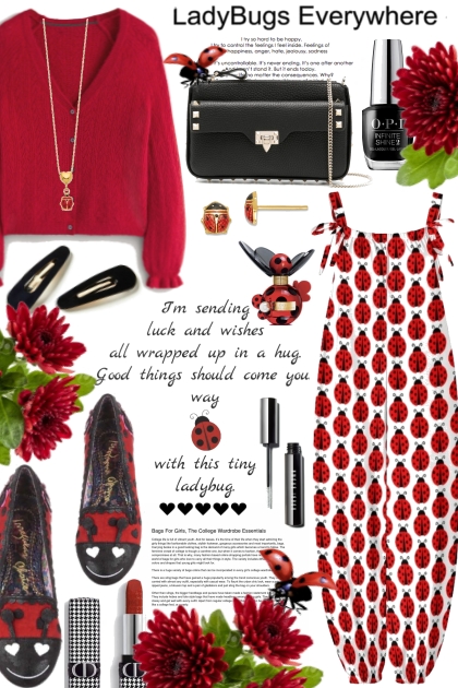 Ladybugs Everywhere- combinação de moda