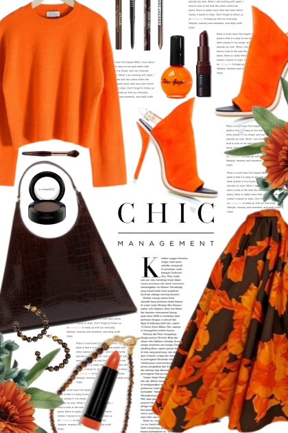 Chic Management in Orange and Brown- Modekombination