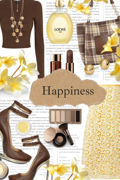 Happiness in Brown and Yellow- combinação de moda
