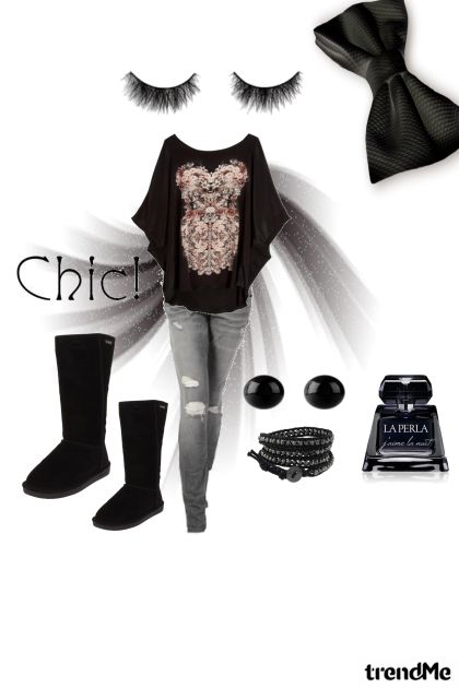 Black chic- combinação de moda