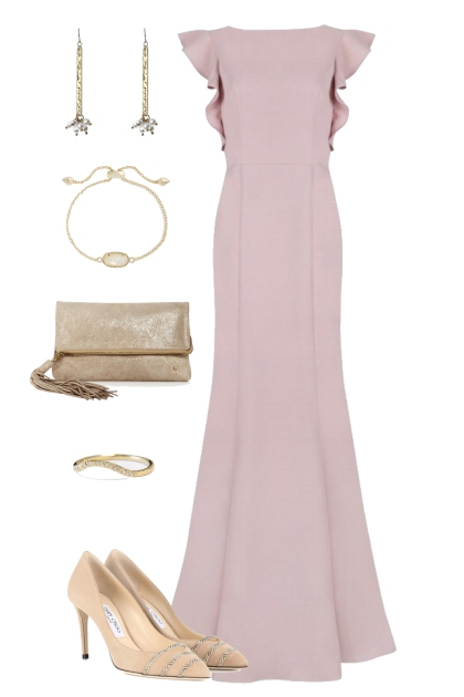 Pink elegant dress- Fashion set