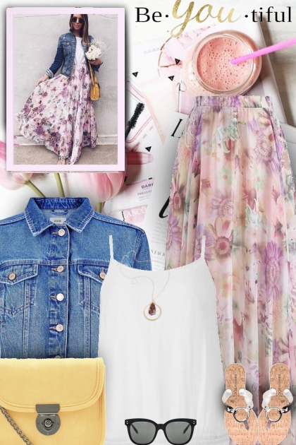 Floral Maxi Skirt- Modna kombinacija