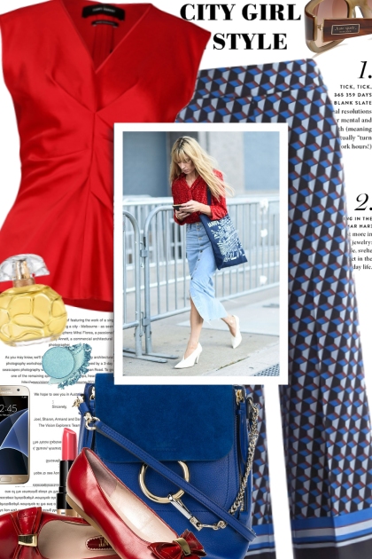 Red and Blue Style- Модное сочетание