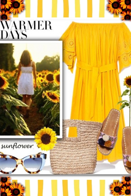 Warmer Days & Sunflowers Always- combinação de moda