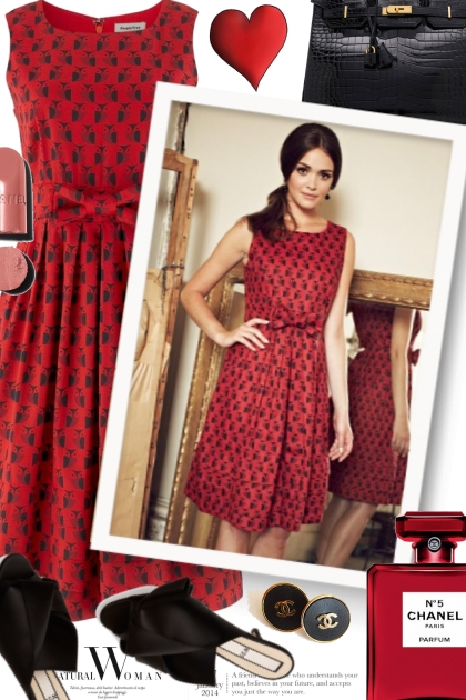 Red Dress Perfection- Fashion set