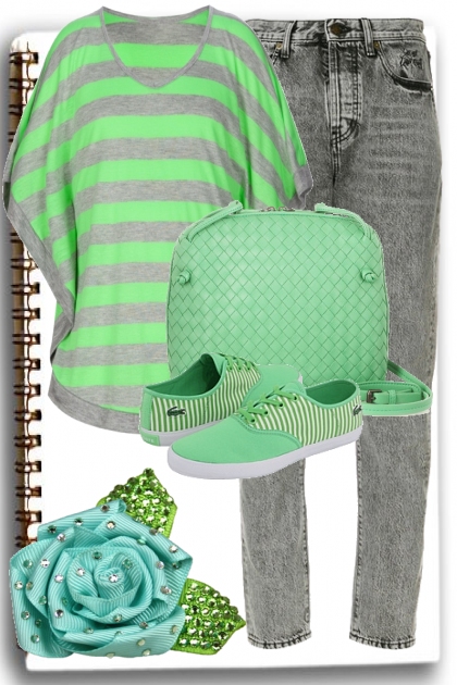 green and grey- Combinazione di moda