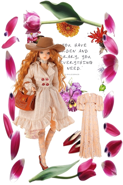 doll and flowers