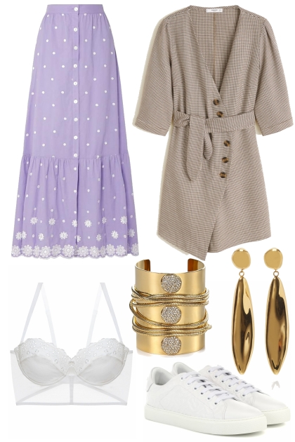 Lilac between white and gold- Combinaciónde moda