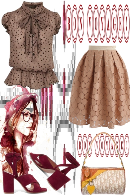 Dark Red Shoes and Brownies- Fashion set