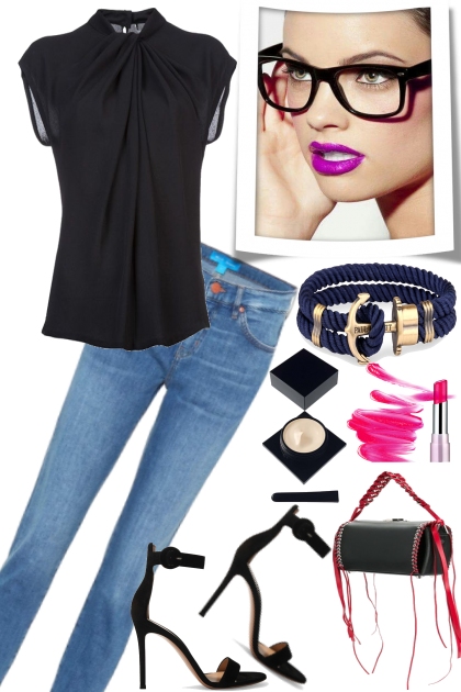 Pink Lips for the Jeans- Fashion set
