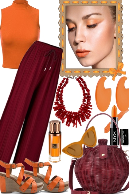 Red meets orange- Combinazione di moda