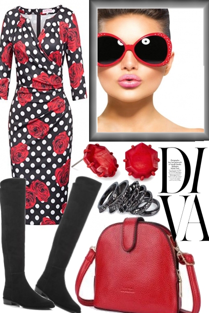 Fall in Red Roses- Fashion set
