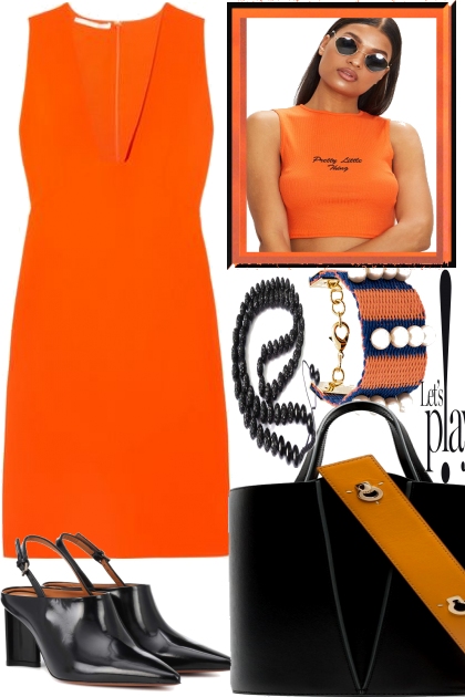 Black meets orange- Combinazione di moda