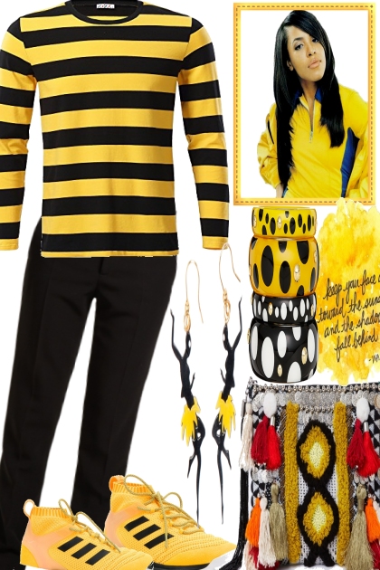 Bit Yellow, some stripes- combinação de moda