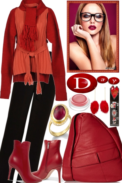Red in the  Office- Fashion set