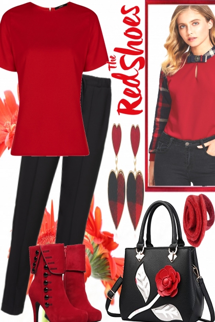 THE RED SHOES...- combinação de moda
