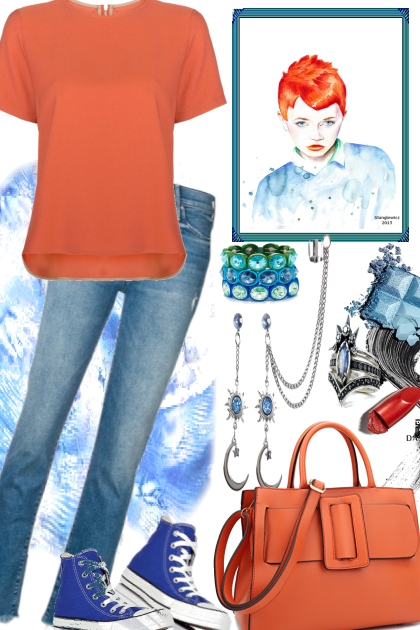 Blues in Orange- Fashion set
