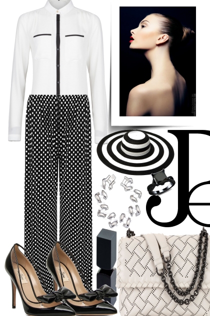 Elegant in Black and White- combinação de moda