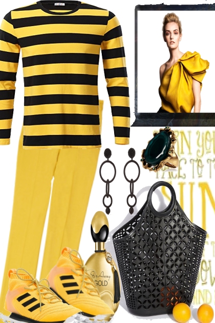 Mellow Yellow Stripes- Fashion set