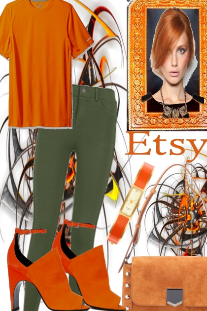 ETSY ORANGE- combinação de moda