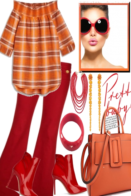 PRETTY BABY IN RED AND ORANGE- Fashion set