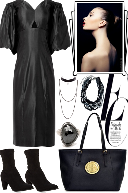 Elegant in Black- Combinazione di moda