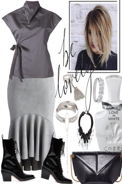 BE LOVELY IN GREY- Fashion set