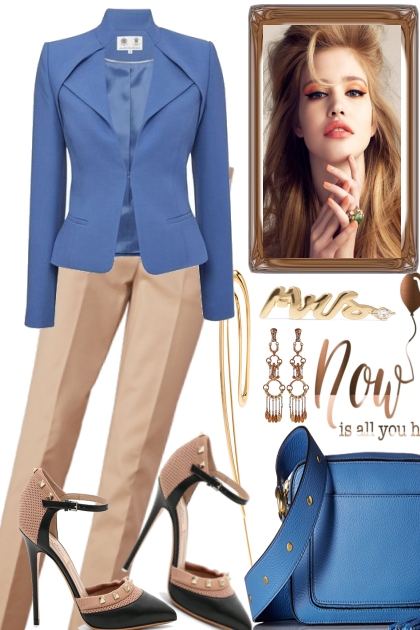 THE BLUES WITH BEIGE- combinação de moda