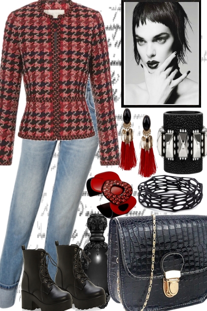 In the city with a touch of red- Combinazione di moda