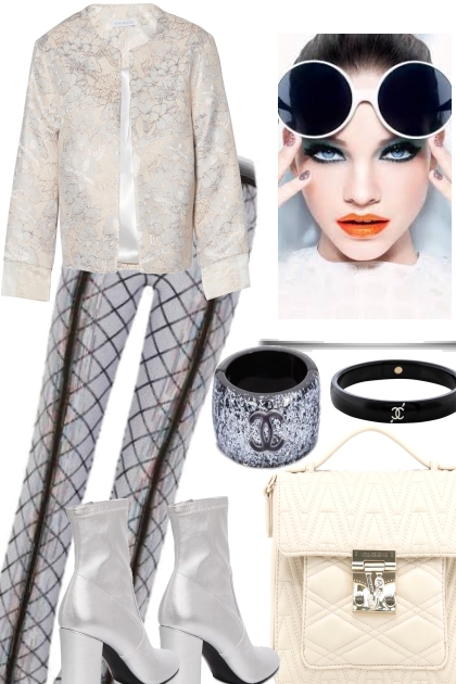 CLUBNIGHT IN SILVER AND OFFWHITE- コーディネート