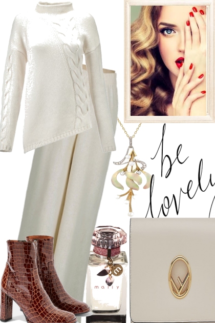 WINTER WHITES WITH BROWN BOOTS- combinação de moda