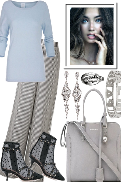 STRIPE THE LIGHT BLUE- Fashion set