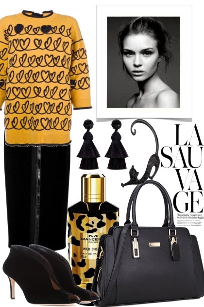 Black and yellow.- Fashion set