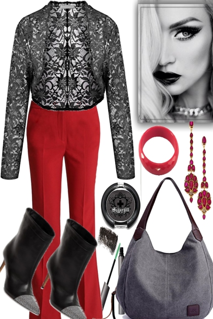 RED & GREY- Combinaciónde moda